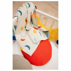 Couverture Moon Phases Coton Bio | Ecru