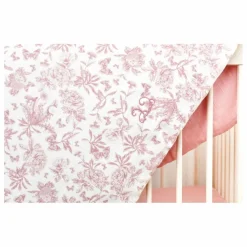 Couverture Toile de Jouy | Rose pêche