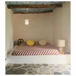 Couvre lit Monastico en coton à rayures | Brique
