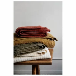 Couvre-lit matelassé en coton | Jaune moutarde