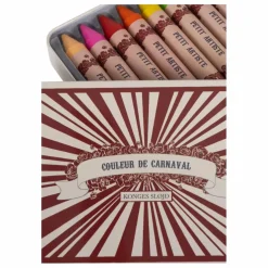 Crayons en cire naturelle Carnaval - Boite de 10 | Rouge