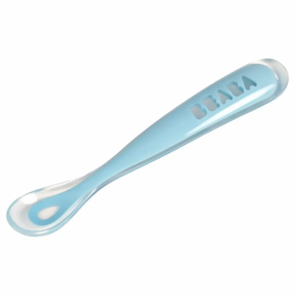 Cuillère 1er âge soft en silicone | Bleu ciel