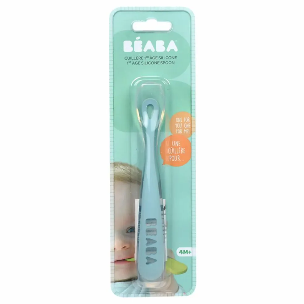 Cuillère 1er âge soft en silicone | Bleu ciel