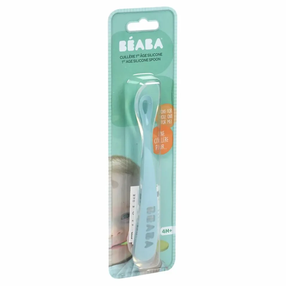Cuillère 1er âge soft en silicone | Bleu ciel