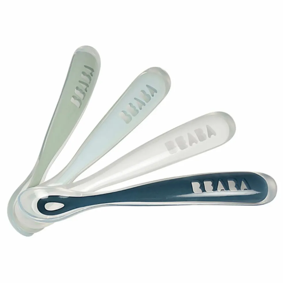 Cuillère 1er âge soft en silicone - Lot de 4