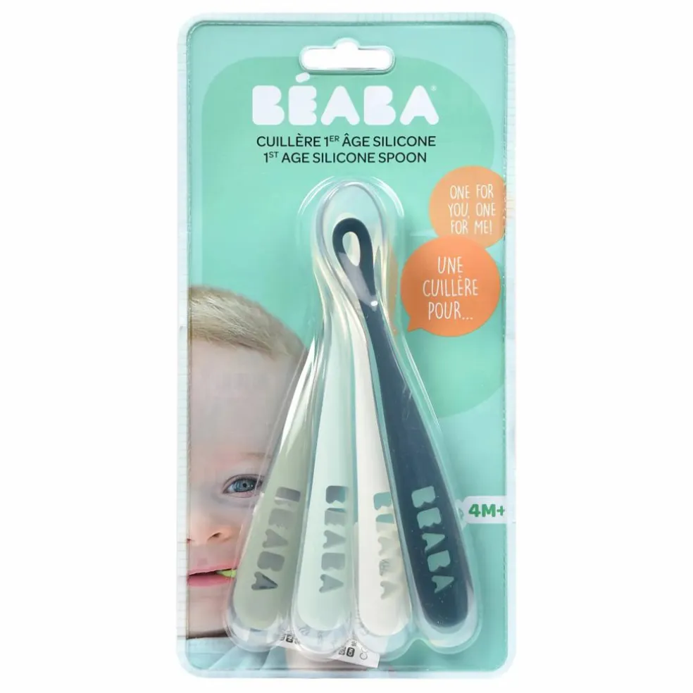 Cuillère 1er âge soft en silicone - Lot de 4