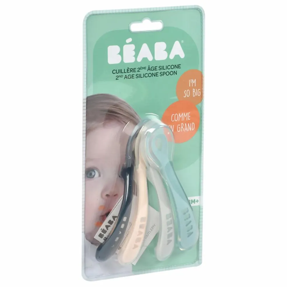 Cuillère 2ème âge soft en silicone - Lot de 4