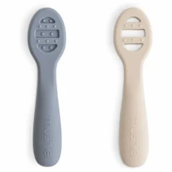 Cuillères bébé en silicone | Bleu