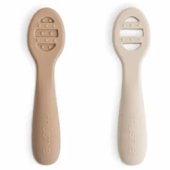 Cuillères bébé en silicone | Beige