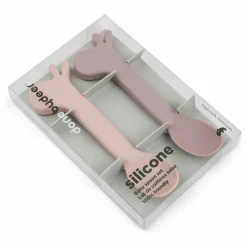 Cuillères en silicone Lalee - Set de 2 | Rose