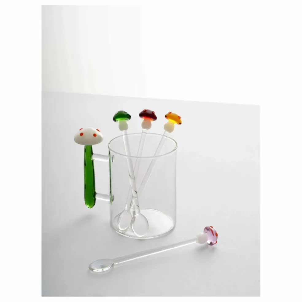 Cuillères en verre Mushroom - Set de 2 | Rouge