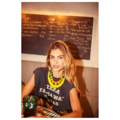 Débardeur Joana Pizza Takeaway Coton Flamé | Noir