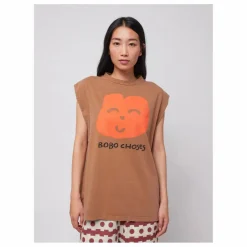 Débardeur Joyful Face Coton Bio - Collection Femme | Marron