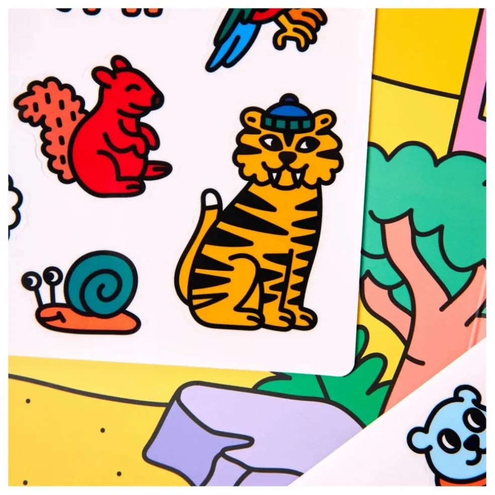 Décor avec stickers repositionnables Animaux