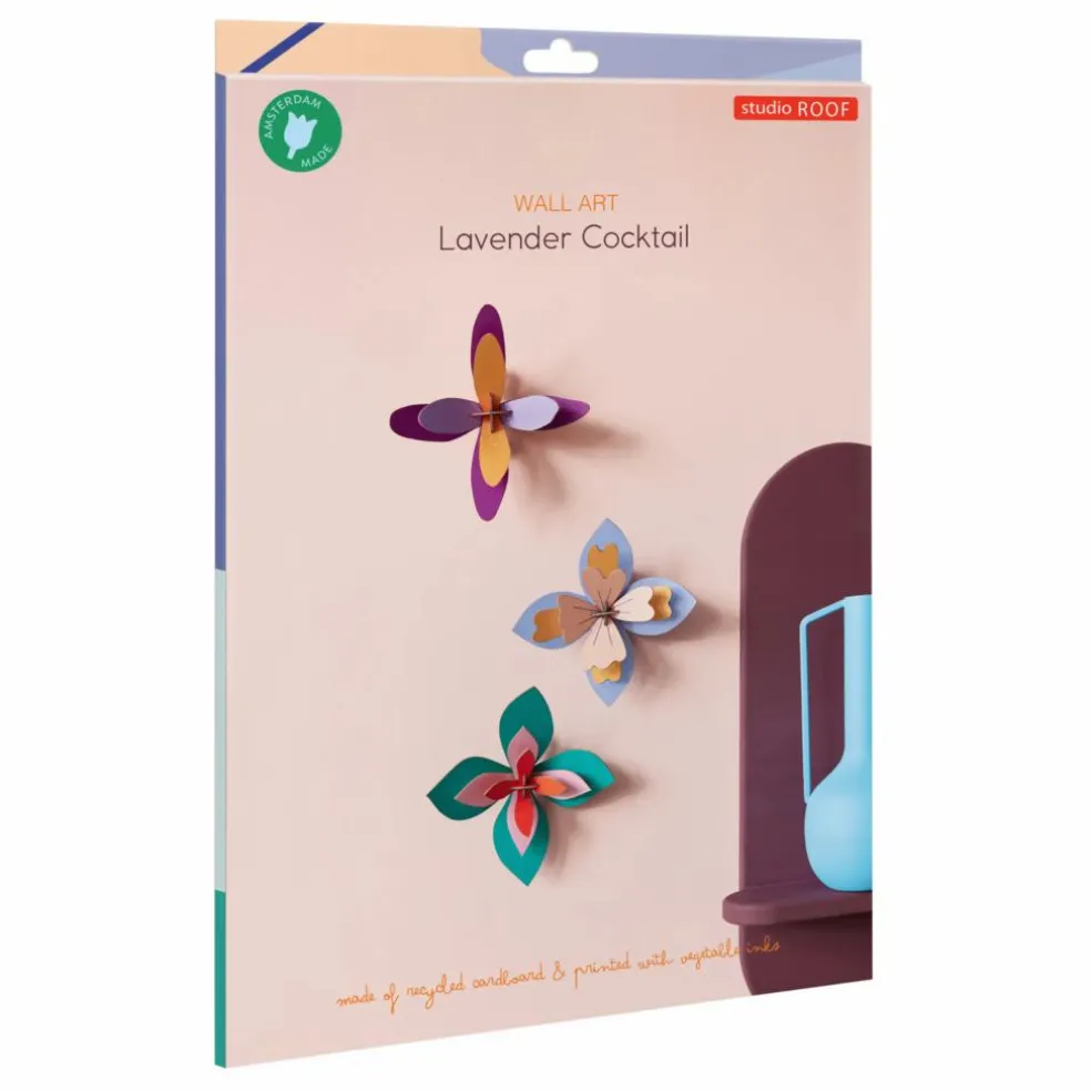 Décoration murale Fleur Lavender - Set de 3