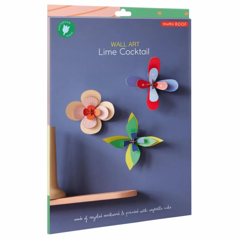 Décoration murale Fleur Lime - Set de 3
