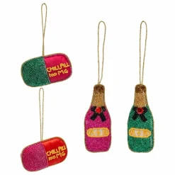 Décorations de Noël Chill Pill - Set de 4 | Vert