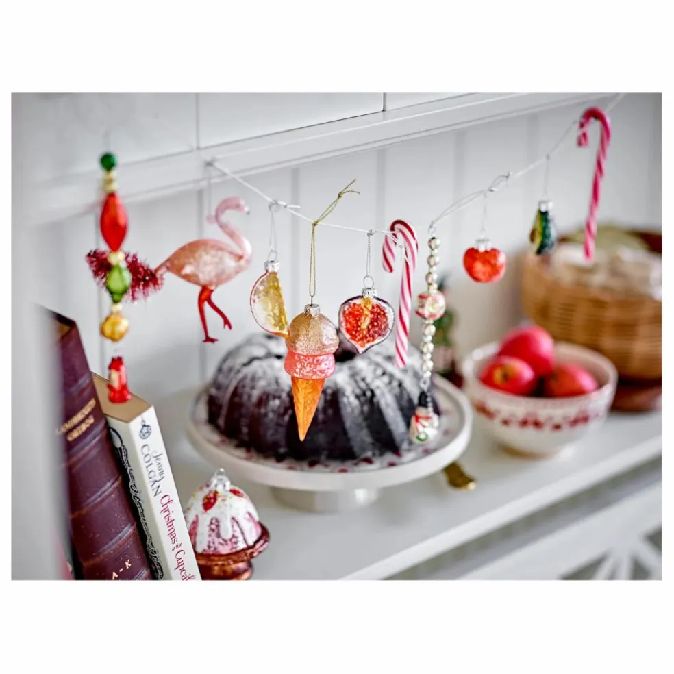 Décorations de Noël Finka en verre - Lot de 5 | Rouge