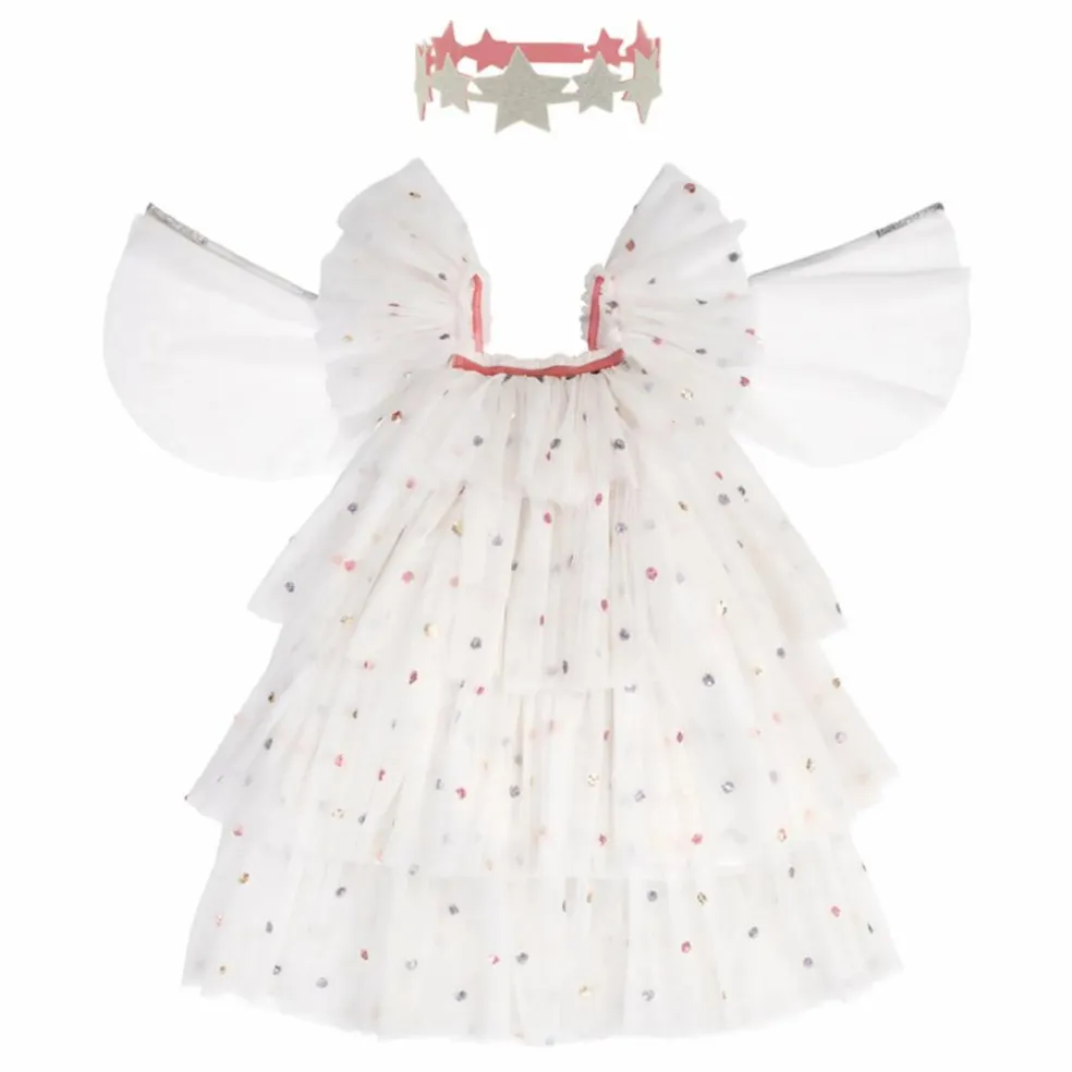 Déguisement Ange en tulle avec couronne