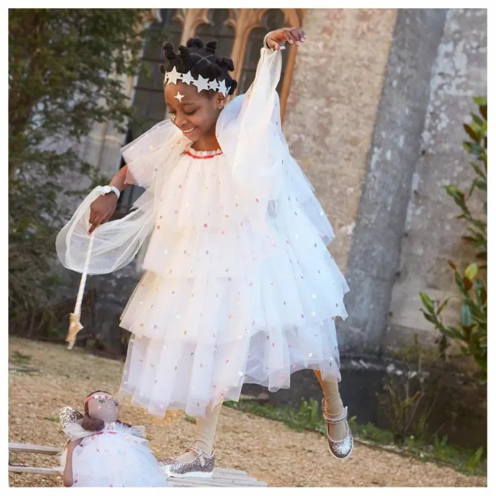 Déguisement Ange en tulle avec couronne