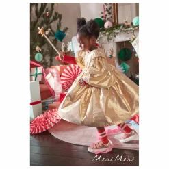 Déguisement robe d'ange en lamé et baguette | Doré