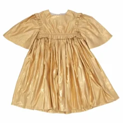 Déguisement robe d'ange en lamé et baguette | Doré