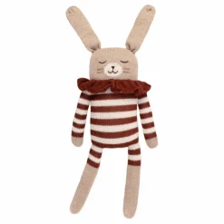 Doudou grand Lapin barboteuse rayée | Sienne