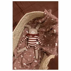 Doudou grand Lapin barboteuse rayée | Sienne