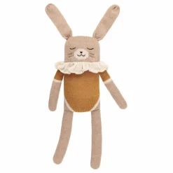 Doudou grand Lapin pyjama | Ocre