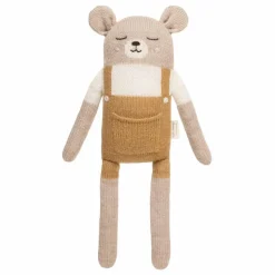Doudou grand ours | Jaune moutarde