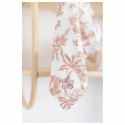 Doudou lange Augustin le lapin Toile de Jouy | Rose pêche