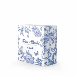 Doudou lange Augustin le lapin Toile de Jouy | Bleu
