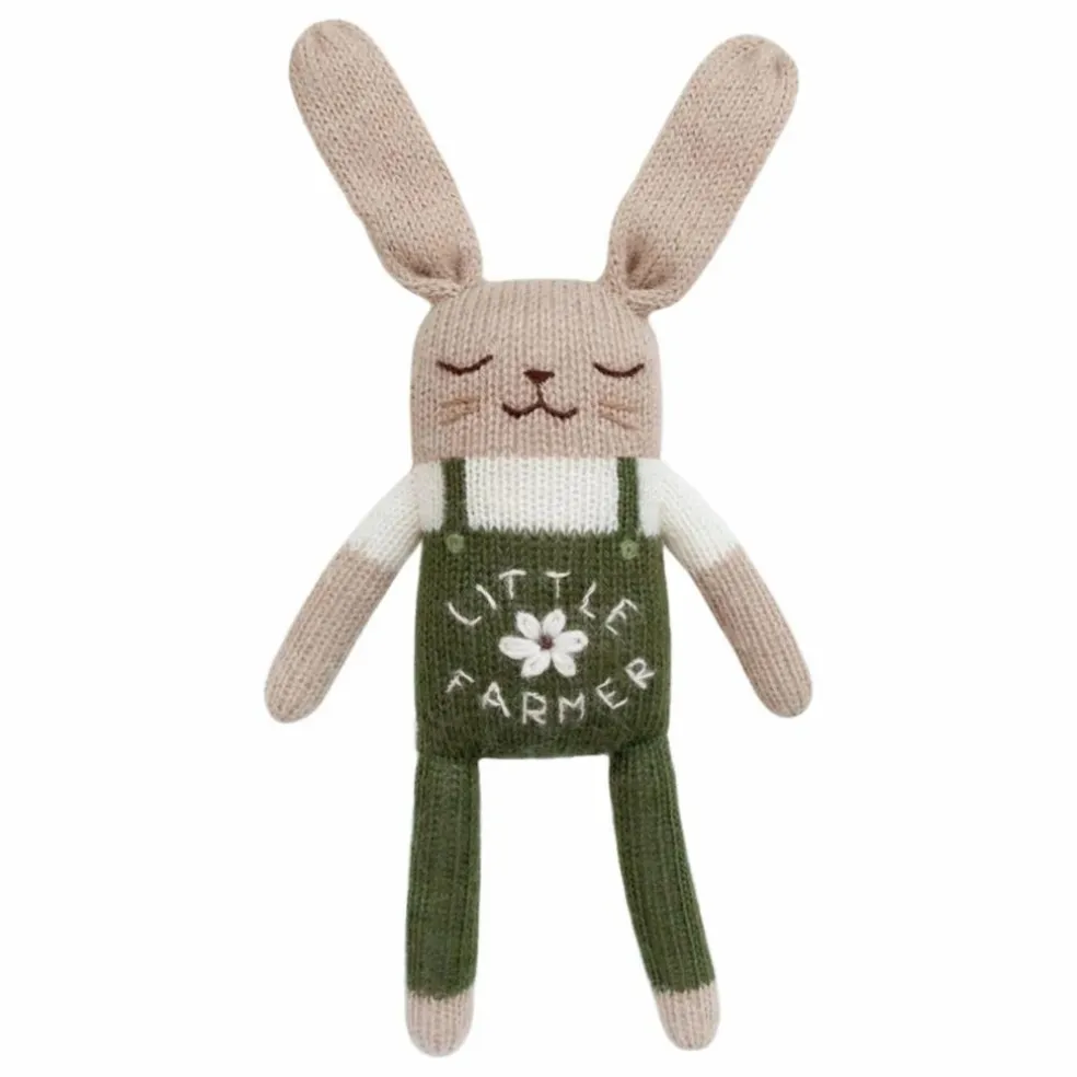 Doudou Lapin fermier | Vert