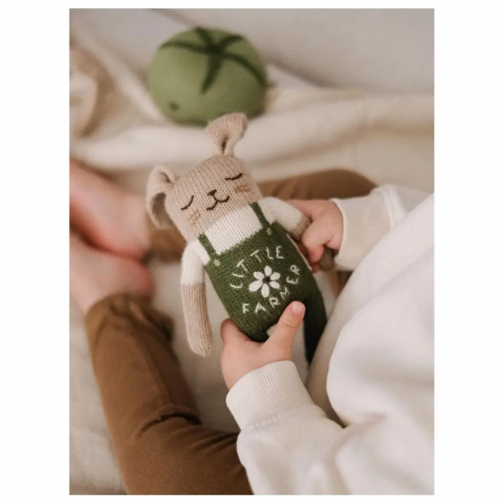 Doudou Lapin fermier | Vert