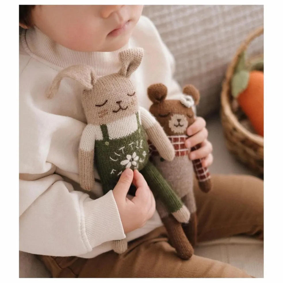 Doudou Lapin fermier | Vert