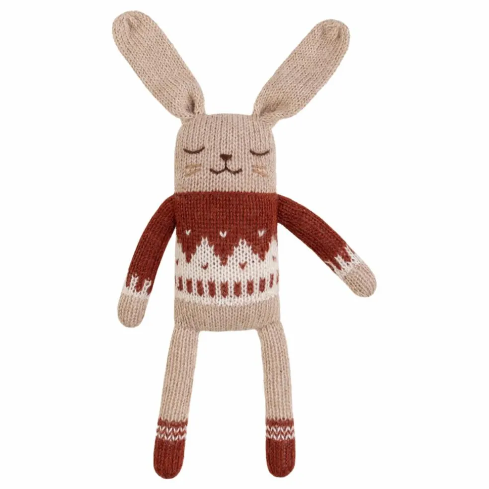 Doudou lapin pull jacquard | Sienne