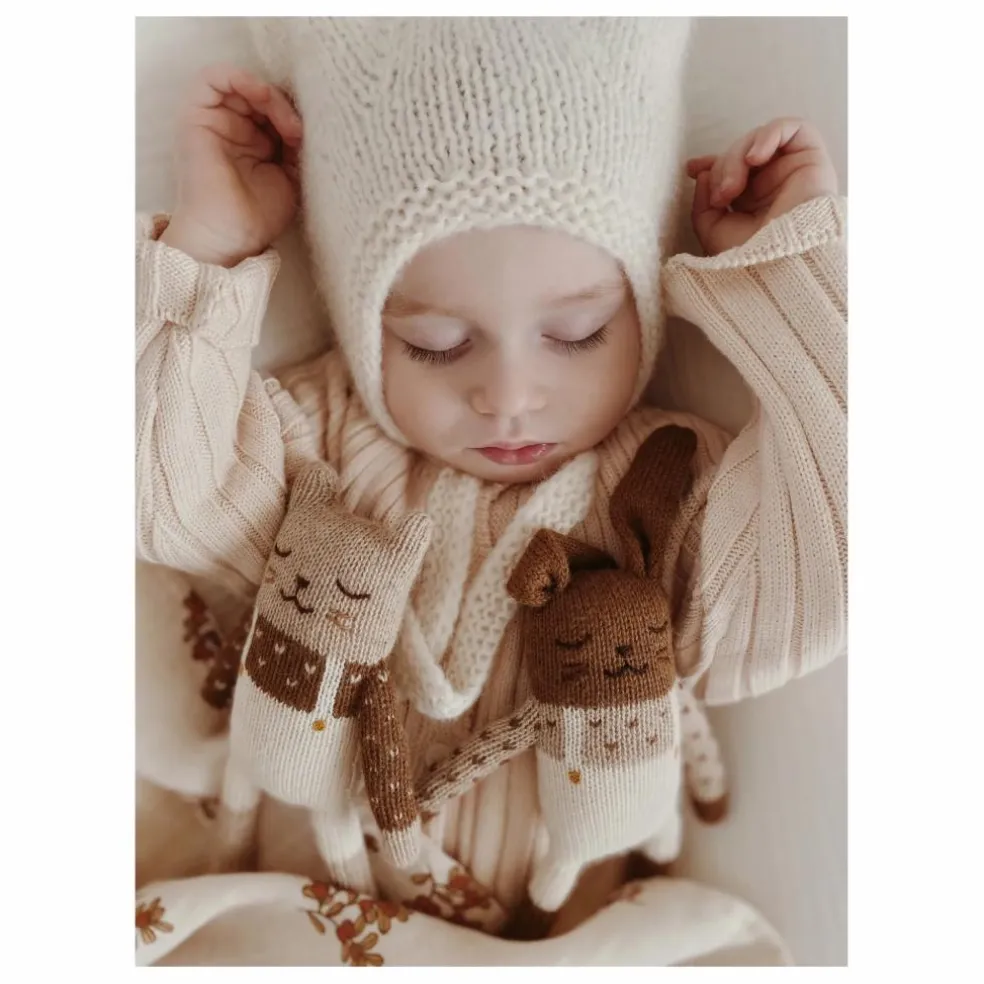 Doudou Lapin salopette | Ecru