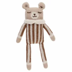 Doudou Ourson barboteuse rayée | Noisette