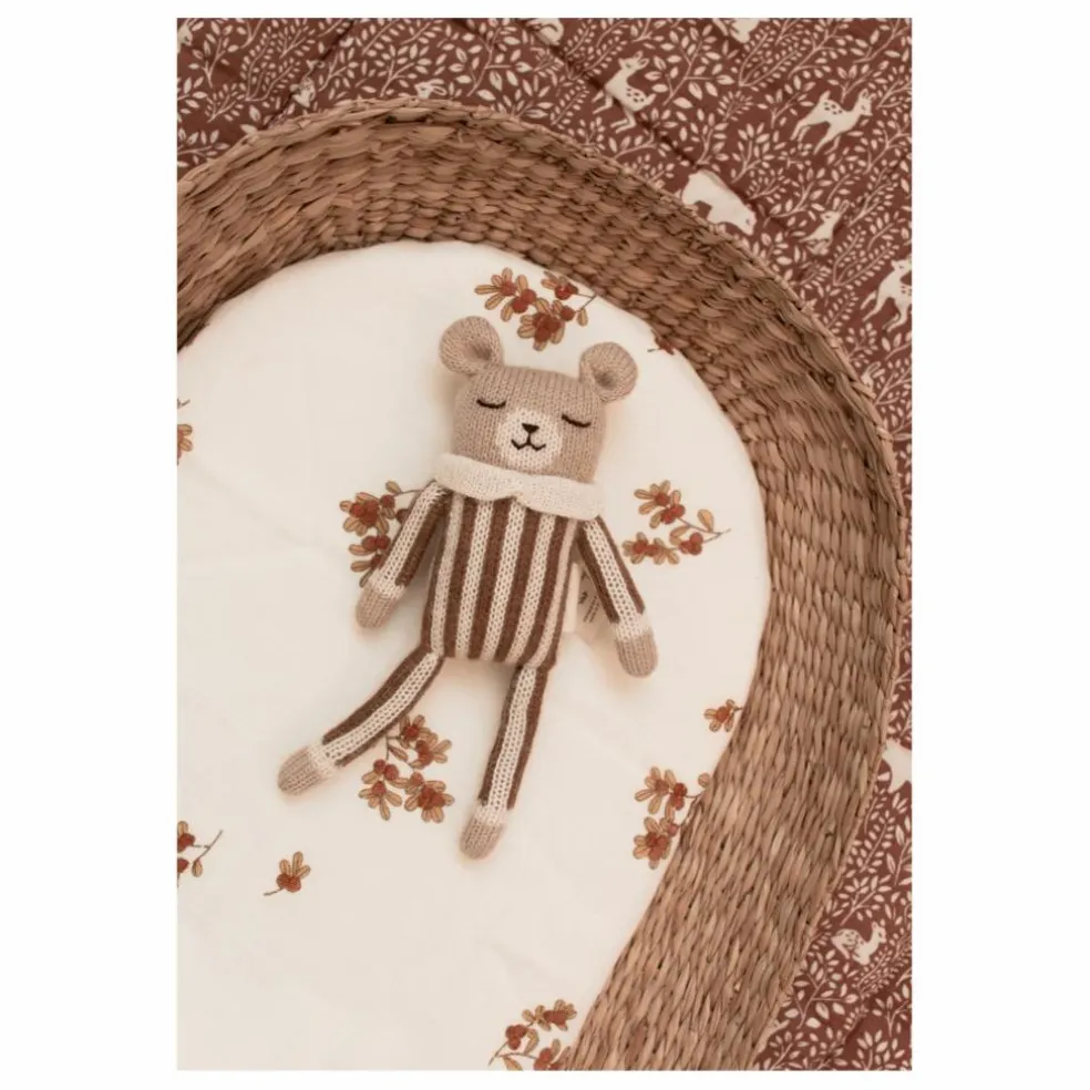 Doudou Ourson barboteuse rayée | Noisette