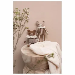 Doudou Ourson barboteuse rayée | Noisette