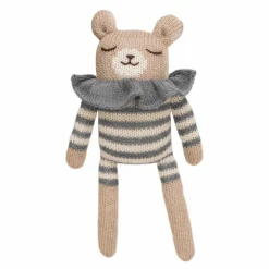 Doudou Ourson barboteuse rayée | Bleu