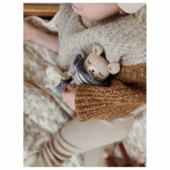 Doudou Ourson barboteuse rayée | Bleu