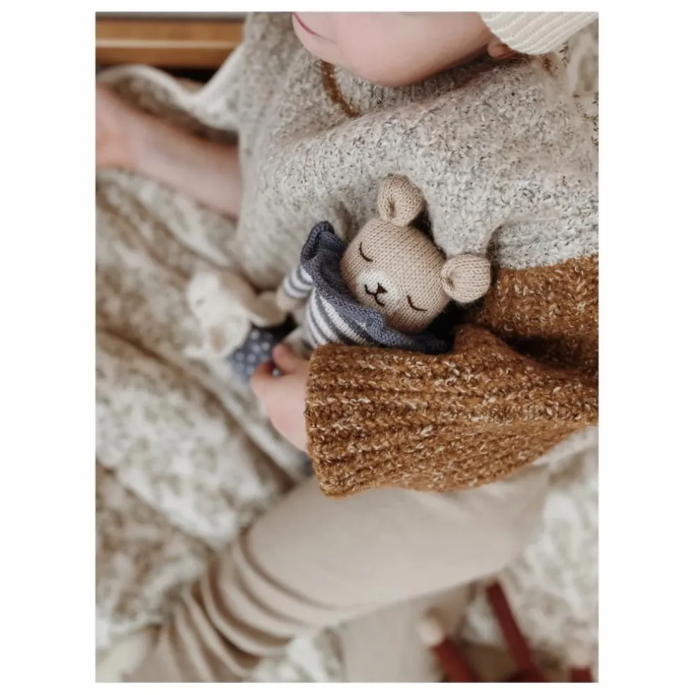 Doudou Ourson barboteuse rayée | Bleu
