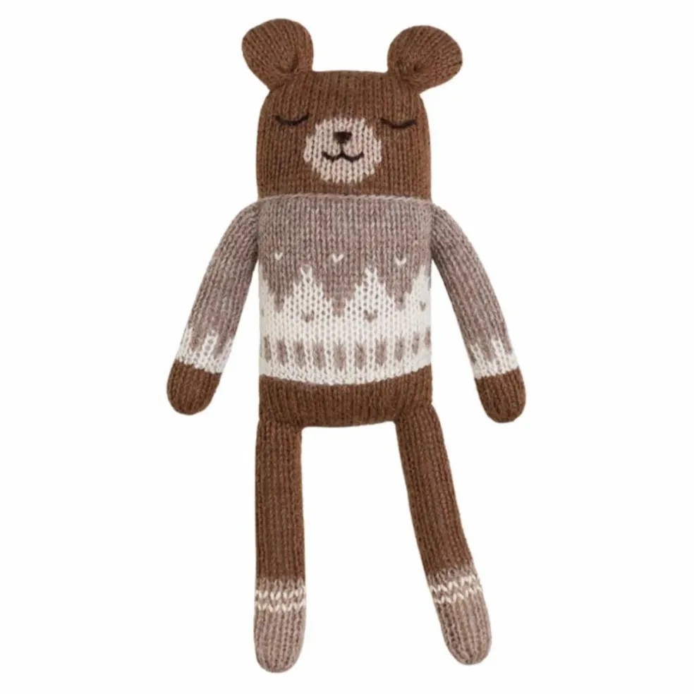Doudou ourson pull jacquard | Taupe