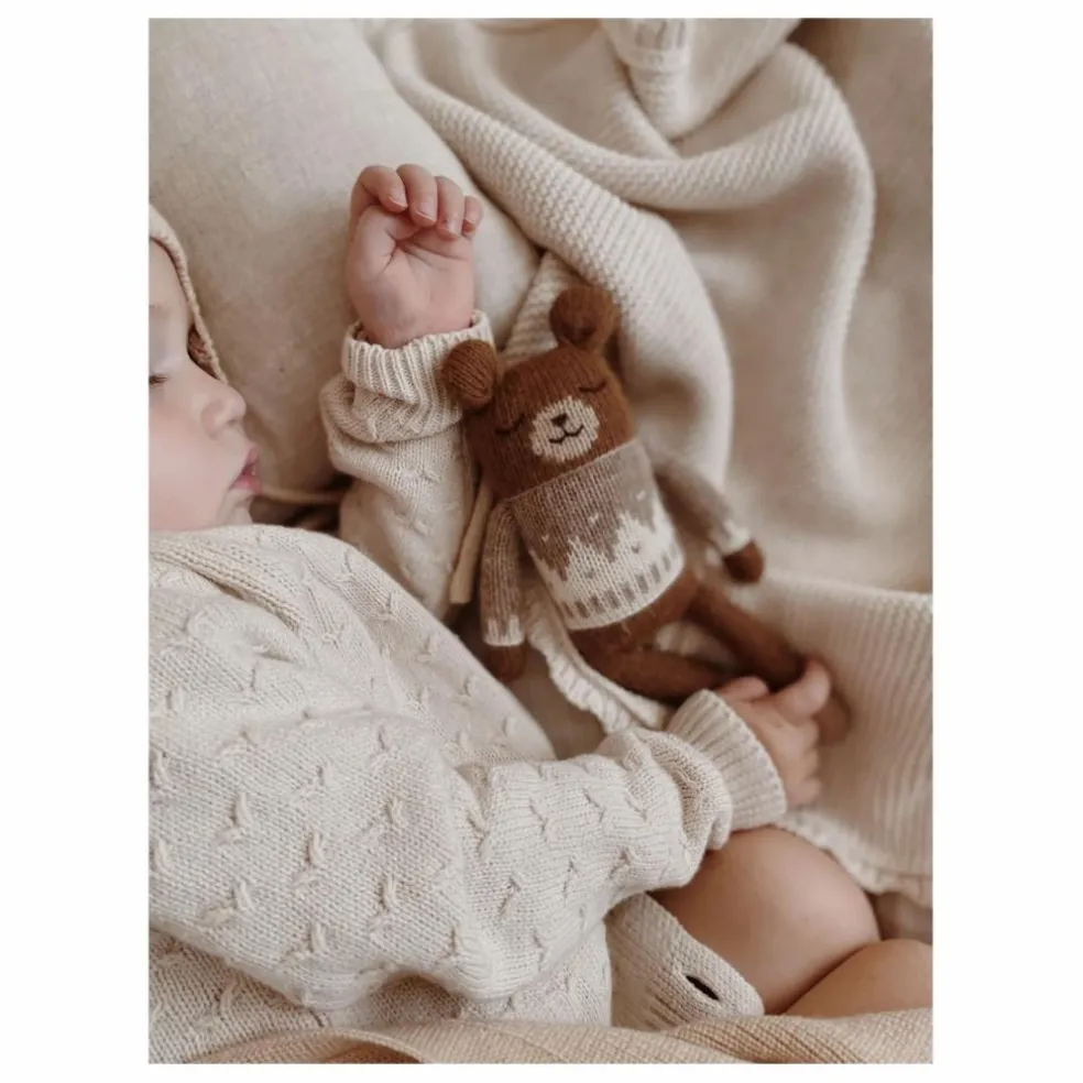 Doudou ourson pull jacquard | Taupe