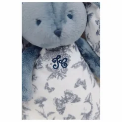 Doudou veilleuse Augustin le lapin Toile de Jouy | Bleu