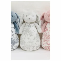 Doudou veilleuse Augustin le lapin Toile de Jouy | Gris clair