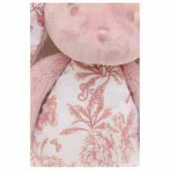 Doudou veilleuse Augustin le lapin Toile de Jouy | Rose pêche