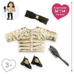 Doudoune et ses accessoires Couture pour poupée 36 cm | Doré