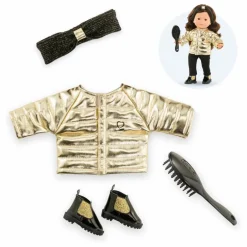 Doudoune et ses accessoires Couture pour poupée 36 cm | Doré